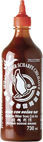 FLYING GOOSE Sriracha sehr scharfe Chilisauce - sehr scharf, rote Kappe ...